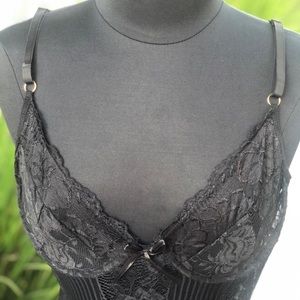 🛼Lace g-string Black Bodysuit size 14 DD Cup